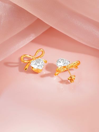 Image of 18K Gold Plated Heart Earrings for Women & Girls | Heart Hoops, Studs & Huggies | Waterproof and Anti Tarnish Jewellery | Valentines Gift for Girlfriend | Gifts for Women | 1 Year Warranty*