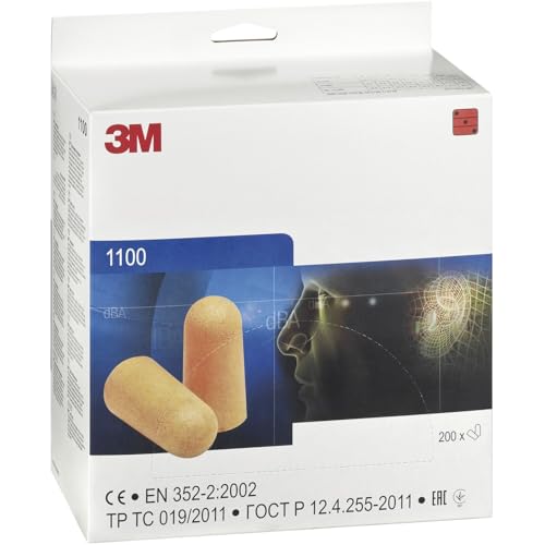 3M 1100 Foam Roll Down Ear Plug, Pack of 200