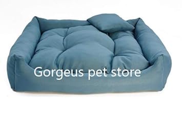 Gorgeous Quilted Reversible Ultra Soft Dual Sofa-Style Sky Blue Dog Bed -Large