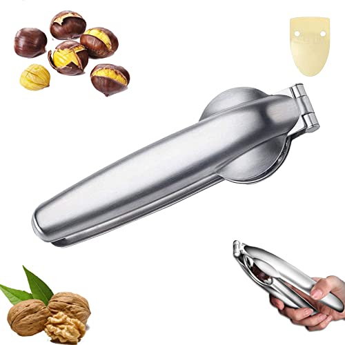 PTBWS Alicates Castañas, Cascanueces Acero Inoxidable, Cortador Castañas,Tenazas para Corta Castañas, para Castañas, Nueces, Avellanas y Otros Frutos Secos (Silvery) Cover