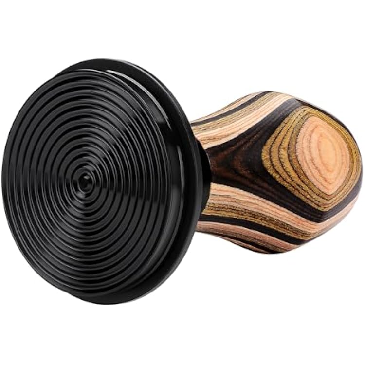 Normcore 58.5mm Espresso Coffee Tamper V4, Spring Loaded Tamper With Titanium PVD Coating Ripple Base, 15lb / 25lb / 30lbs Replacement Springs, Colorful Wood Handle