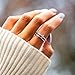 Rhinestone Cross Double Layered Ring for Women Crystal Stacking Cross Finger Rings Faith Promise Engagement Fashion Dainty Jewelry Gift Size 8 (Silvery Cross 8)