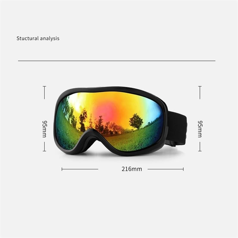 Lunettes de ski coupe-vent pour homme et femme, double pont, anti-buée, anti-reflets, protection UV