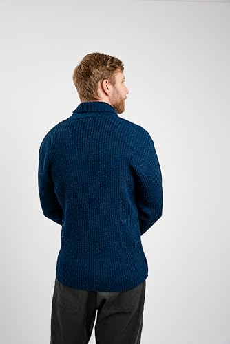 SAOL Men's Merino Wool Fisherman Sweater Shawl Collar Knit Pullover4