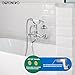 gotonovo Clawfoot Bathtub Faucet Tub Filler with Hand Held Shower Faucet Set Victorian Double Cross Handle 6 Inch Center Adjustable Swing Arms Tub Mount Short Adapter Polished Chrome