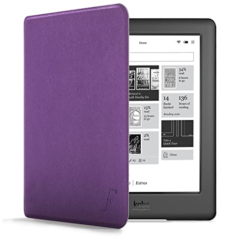 Forefront Cases Funda para Kobo GLO HD (Modelo: N437 2014)   Delgado, Ligera y Protectora Funda para Kobo GLO HD   Smart Auto Sueño Estela Función (Carcasa)   Púrpura