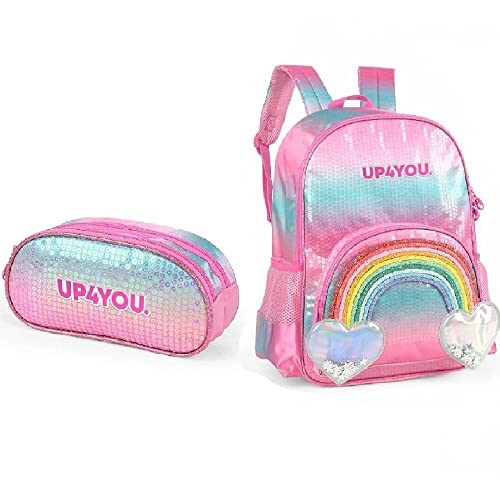 Kit Mochila de Costa+Estojo Up4you ArcoIris Luxcel