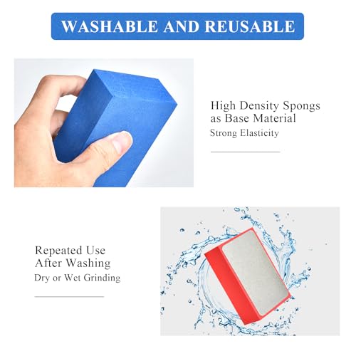 Milkary 8Pcs Diamond Hand Polishing Pads, 60#,100#,200#,400# Grit Diamond Sanding Pads, Sanding Blocks For Ceramic Tile Glass Concrete Stone Marble Grinding Polishing thumb #2
