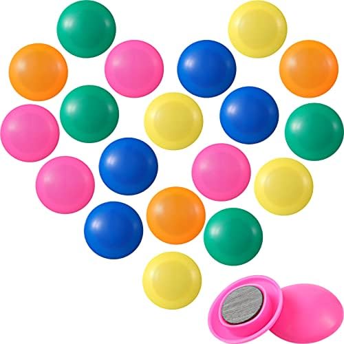 20 Pieces Notice Board Planning Magnets Fridge Whiteboard Magnetic Button Small Colourful Fridge Magnets Plastic Covered Round Magnets Assorted Colors Magnetic Whiteboard Magnets for School Office