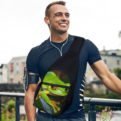 Bolso tipo Sling pequeño para hombre y mujer, amarilloverde miniatura 6