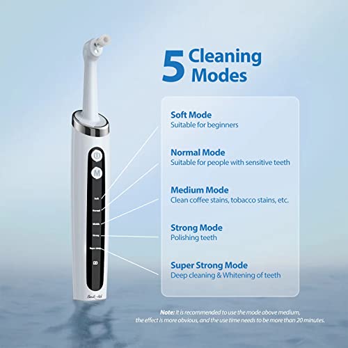 Tooth Polisher, Smile-Aid Multifunctional Replacement Head Teeth Whitening Kit, Better Whitening Effect than Electric Toothbrush, USB Charging, Waterproof