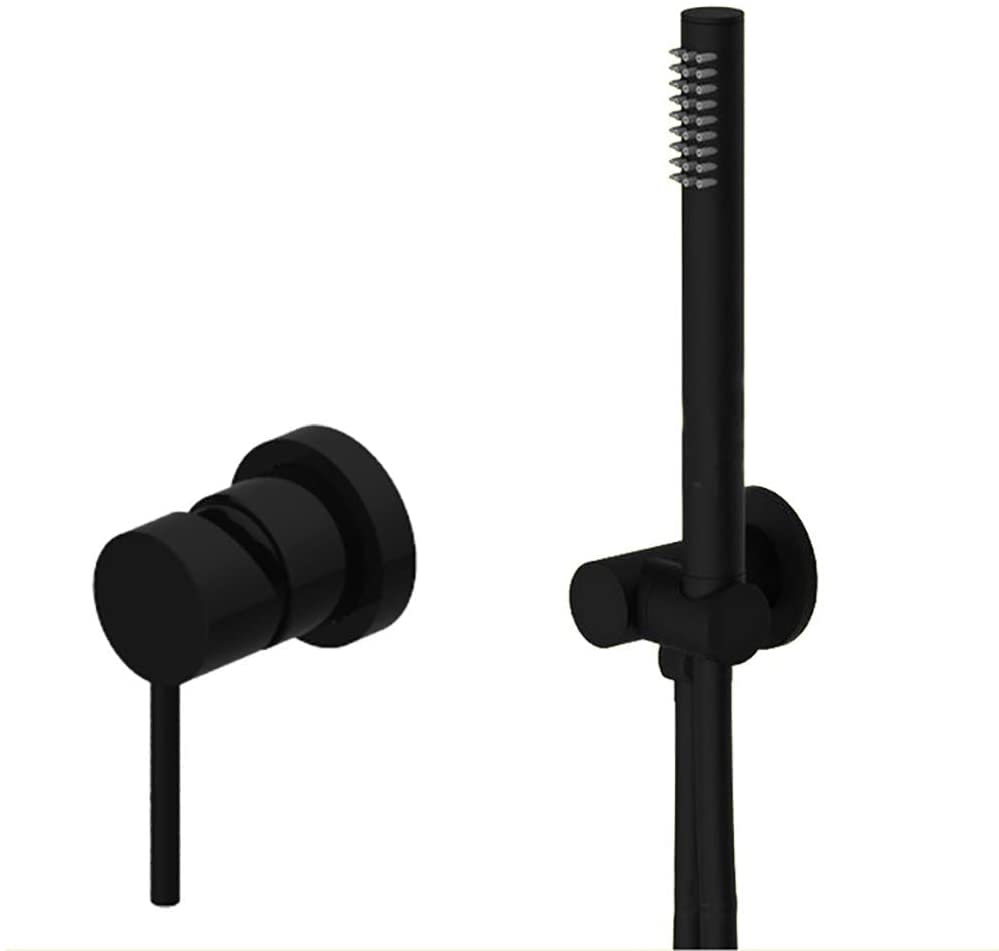 Robinetterie de douche en laiton noir mat avec kit de pommeau à main