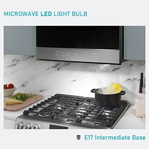 Image of Maelsrlg Microwave Light Bulbs Under Hood 40W Equivalent, E17 LED Bulb Dimmable for Range Hood, 3W 380 Lumens, LED Appliance Light Bulb Over Stove, Daylight 5000K, 4 Pack