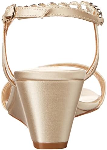 Badgley Mischka Women's Kaelyn Wedge Sandal, Ivory Satin, 7.5 | Image 2