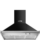 Smeg KD90HNE De pared Negro, Acero inoxidable 781m³/h A+ - Campana (781 m³/h, Canalizado, A, A, C, 67 dB)