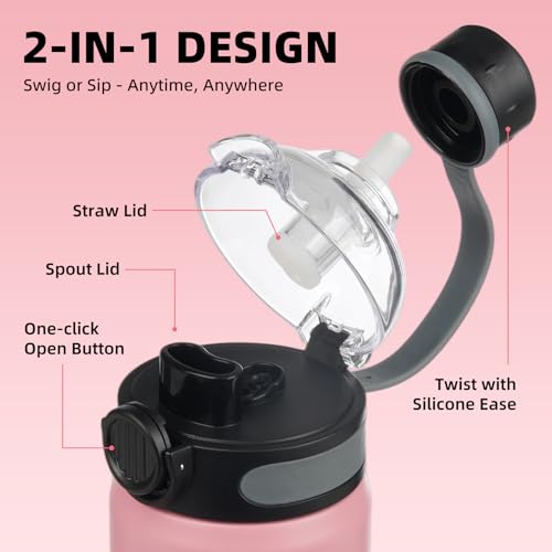 Image of Konokyo 32 oz Insulated Stainless Steel Water Bottle with Straw Lid