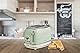 Ariete Vintage 155, 2-Scheiben-Toaster, Retro Toaster mit 6 Toaststufen, Automatischer Auswurf, Auftaufunktion, Herausnehmbares Krümelfach, Gehäuse aus Edelstahl, mit Sandwichzangen, 810W, Vert