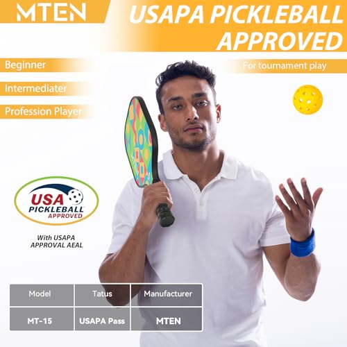 Image of MTEN Pickleball Paddles Set of 2 /4 /1, USAPA Approved Fiberglass Rackets
