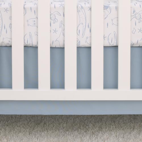 Image of Disney Finding Nemo Cutest Little Catch Light Blue, and White Nursery Fitted Crib Sheet
