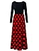 MEROKEETY Women's Plaid Long Sleeve Empire Waist Full Length Maxi Dress with Pockets