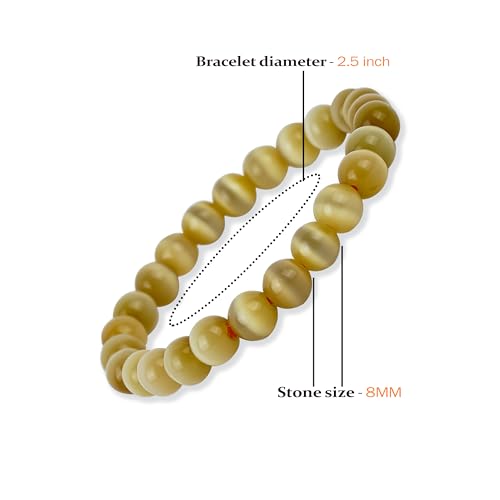 GEMSMANTRA - Cat's Eye Brown Bracelet – Natural Gemstone Jewelry for Energy Protection, Chakra Balancing & Spiritual Healing 2 41bLk54FAOL. SL500