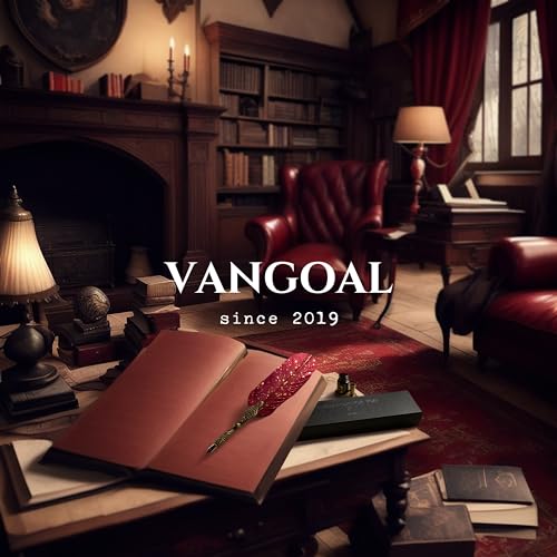Image of VANGOAL Vintage Carving Feather Pen Set, Glittering Quill Pen Set Antique Calligraphy Writing Dip Pen with Ink, 2 Nibs, Pen Stand Base, Luxury Vintage Signature Pen (Red)