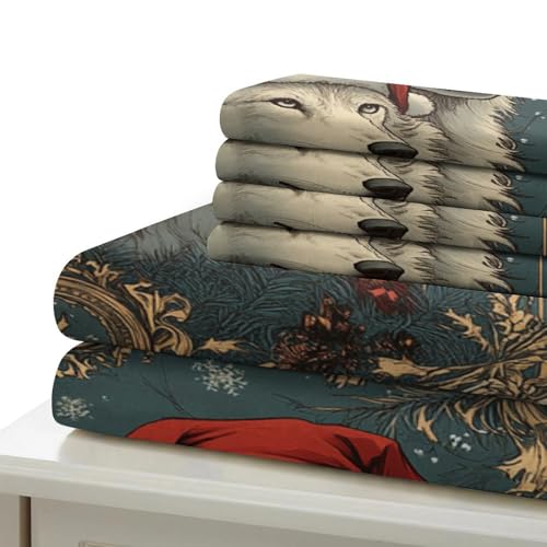 Chiot de Noël housse de couette imprimée pour chambre de couple - 7