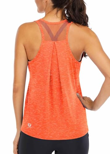 Image of ICTIVE Workout Tops for Women Loose Fit Racerback Mesh Backless Muscle Tank Running Shirts