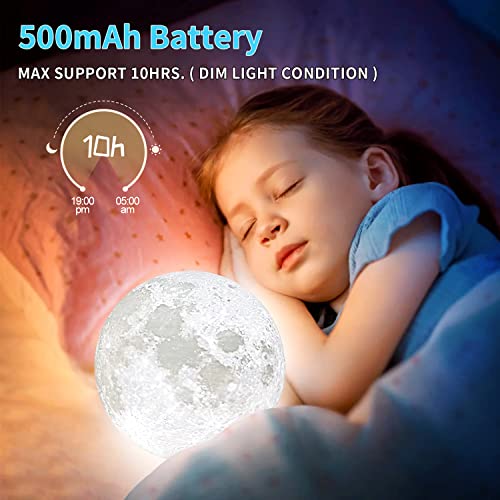 Moon Lamp Galaxy Night Light For Kids, 16 Colors With Stand & Remote & Touch Control & Usb Rechargeable Brightness & Bluetooth Speaker, 3D Printed Lunar Lamp Birthday Gift For Baby Bedroom #TOP5
