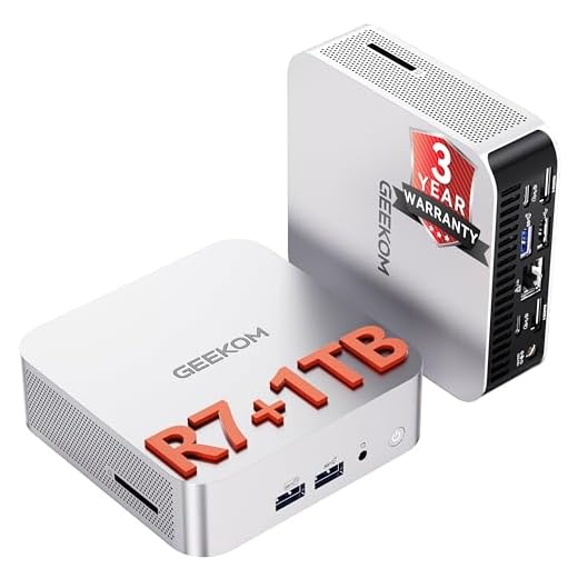 GEEKOM A8 Mini PC with AMD Ryzen 7 8745HS (Beats 6800H), 16GB DDR5 RAM (Upgradable, Not LPDDR) 1TB NVMe SSD, Windows 11 Pro Desktop Computer for Home&Business, USB4, SD Slot, 8K | WiFi 6E, 2.5G LAN