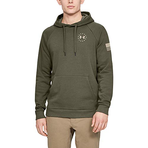 Under Armour Men's Freedom Flag Rival Pull-Over Hoodie , Marine Od Green (390)/Desert Sand , Small #TOP1