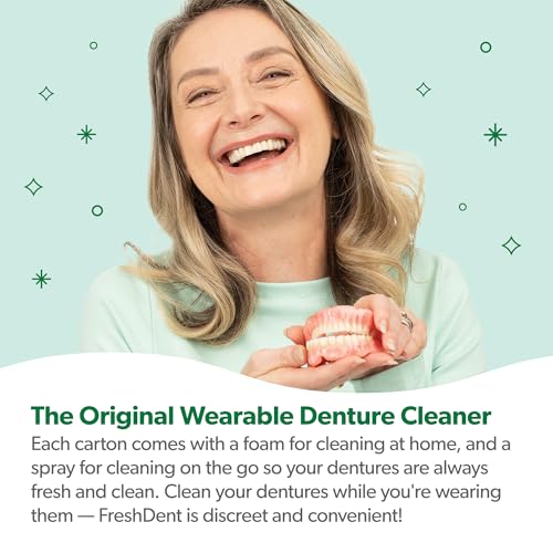EverSmile FreshDent Denture and Partial Denture Cleaner + Teeth Whitening Spray – Travel Size Alternative to Cleaning Tablets That Eliminates Bacteria and Fights Bad Breath – 50ml + 10ml Pack - Thumbnail 4