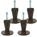 Home Paradise Steel Stem Plastic Feet | Sturdy Legs Protect Your Floor by Changing Wheels with These Bed Frame Glide | Dark Brown | Set of 4