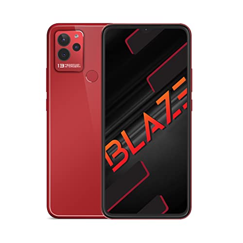 Image of Lava Blaze (Glass Red, 3GB RAM, 64GB Storage)| Premium Glass Back Design| 13 MP AI Triple Camera |Fingerprint Sensor| 5000 mAh Battery| Upto 6GB Expandable RAM