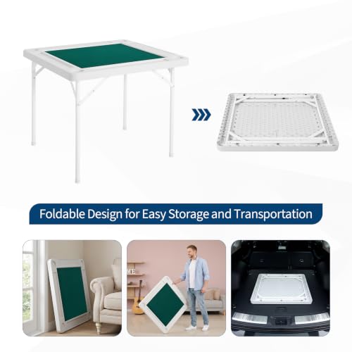 Garvee 35" Mahjong Table 4Player Folding Card Table w/Cup Holders & Trays by Garvee - Used condition - Image 3