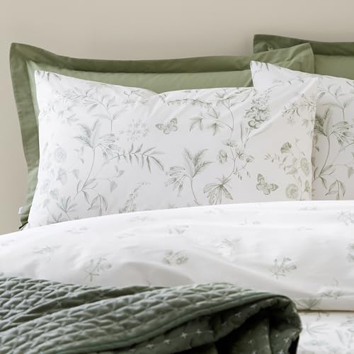 Housse de couette 200 fils douce en coton vert pour lit double confortable