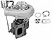Hybrid T3/T4 T04E Turbo Turbocharger 4 Bolt V-BAND A/R .63 Up to 420HP for All 2.0-3.5L Engines Internal Wastegate Universal Turbo Charger & Gaskets Oil Cooled