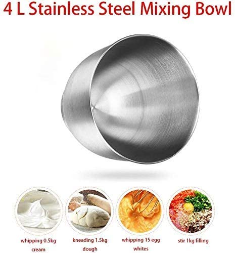 MOSHUO Stand Handmixer Teigmixer, Chef Machine Mixer Kippkopfständer 4L 6-Gang Multifunktions-Haus und Küche… – Bild 3