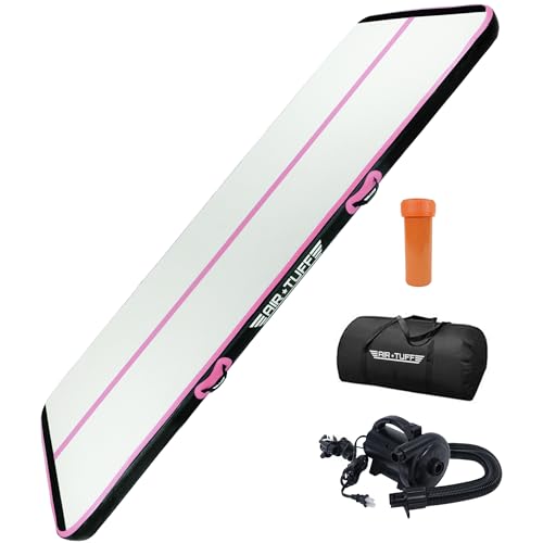 Piste de culbute pour gym et yoga a la maison avec tapis gonflable et pompe électrique