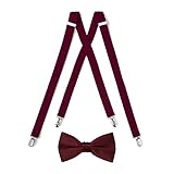 Suspender & Bow Tie Set (Adult, Burgundy)