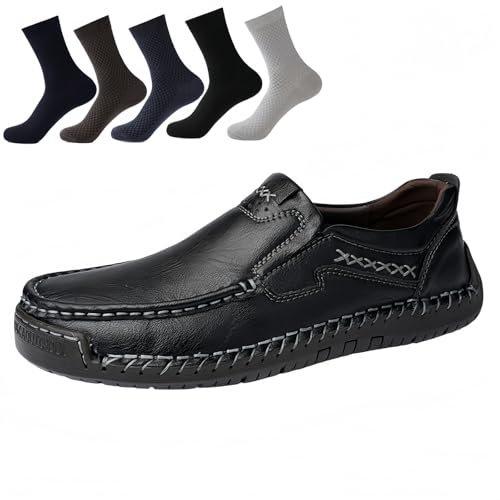 Brown Mens Handmade Genuine Leather Loafers, The First Young Shoes Men, Driving Moccasins Men, Anti Slip, Comfortable, Breathable