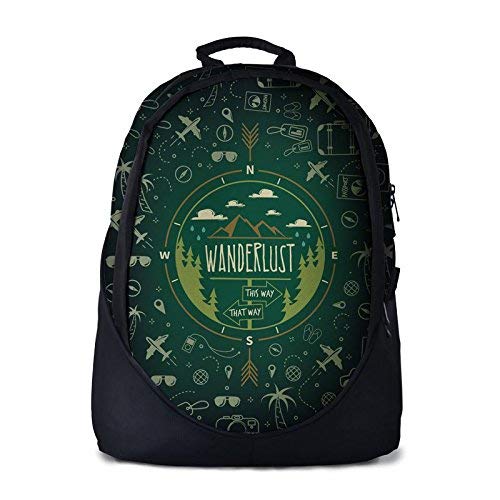 The Souled Store Travel Doodle Mens and Womens Graphic Printed Polyurethane Backpack Multicolor