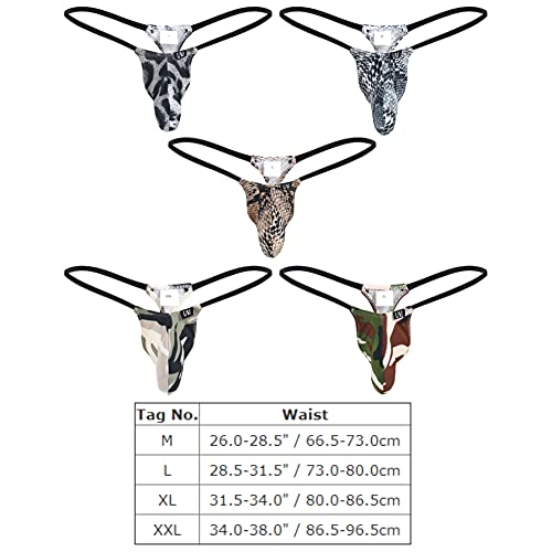 Men's Camouflage Underwear G-String Thongs Sexy Sissy Bulge Pouch Panties T-Back String Briefs Micro Mini Bikini Swimwear Low Rise Underpants Undies Lingerie Sleepwear Nightwear Camouflage 02 Xl #TOP3