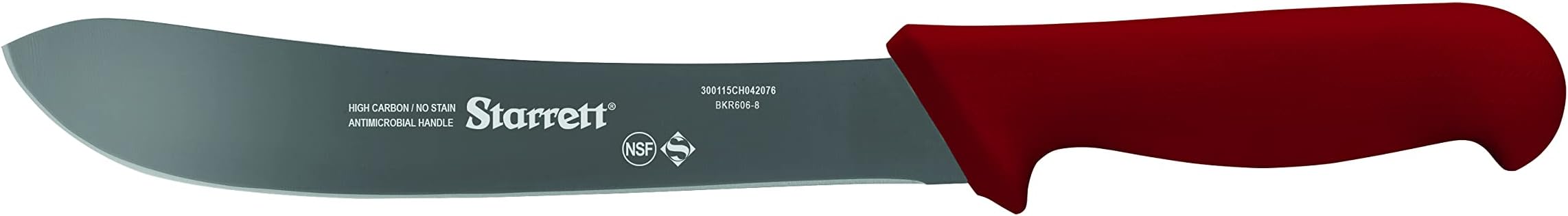 Starrett Professional Stainless Steel Chefs Steak Knives - 8-inch (200mm), Red