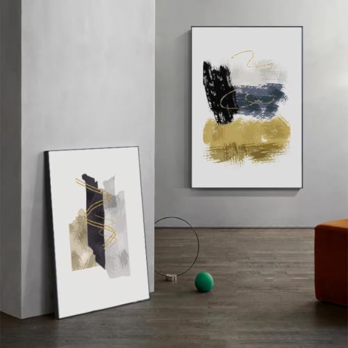 Décoration d'intérieur moderne affiche et impression toile jaune noir - 4