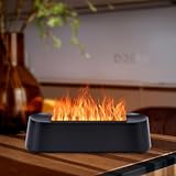 7Color Aroma Diffuser with Remote,Volcano Diffuser for Home Large Room，Flame Diffuser Humidifier 10.7"×3"×3.1" (Black-01)