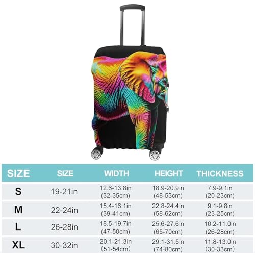 Colorful Elephants Elastic Luggage Cover Suitcase Protector for 19-32 Inch Suitcases | Universal Stretchable Travel Bag Cover | Anti-Scratch, Washable with Zipper Closure S2