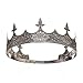 SWEETV Antique Silver King Crown - Men's Crown for Prom King Party Decorations, Royal Medieval Crown and Scepter Costume Accessories for Adults and Boys