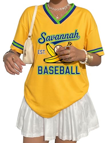 Baseball Jersey Shirts for Women Game Day Team Fan Graphic Tees Oversized Quick-Dry Ballgame T Shirt