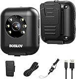 BOBLOV W4 Body Worn Cámara, 64GB 1080P Video Cámara, 950mAh Batería para 5hours Video Shooting, Time & Date Stamped Apoyo, para la Cabeza montado con Correa y Clip Corto